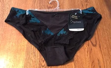 Fayreform Black & Teal Bikini Panty Size XL NWT $32.95