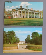 2 Postcards unposted - Mount Vernon: West front gate , view from East front gate
