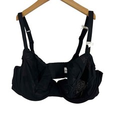Aerie Black Underwire Full Coverage Bra Adjustable Straps Sheer Detail 38DD New