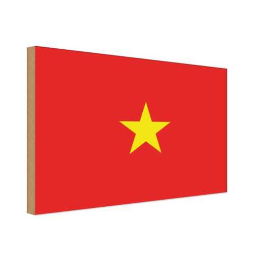 Holzschild Holzbild 20x30 cm Vietnam Fahne Flagge Geschenk Deko - Bild 1 von 4