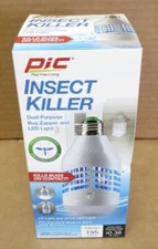 PIC IK-UVLED DUAL PURPOSE BUG ZAPPER AND LED LIGHT 195 LUMENS INSECT KILLER NEW