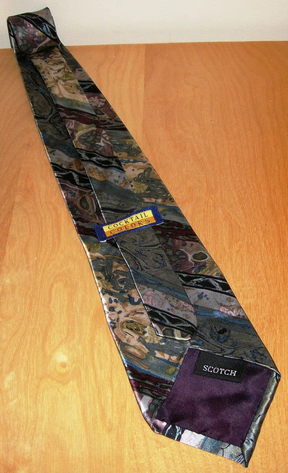 Corbata de cuello de seda verde "escocés" colores cóctel 57" largo x 3,75" ancho (D649) Foto 4 de 4