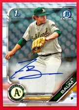  2019 Bowman Chrome Draft Tyler Baum Autographs #CDA-TB Oakland Athletics