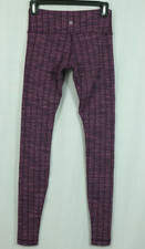 Lululemon 4 Stretchy Pink Knit Leggings 31" Inseam Low Rise One Pocket Yoga Run