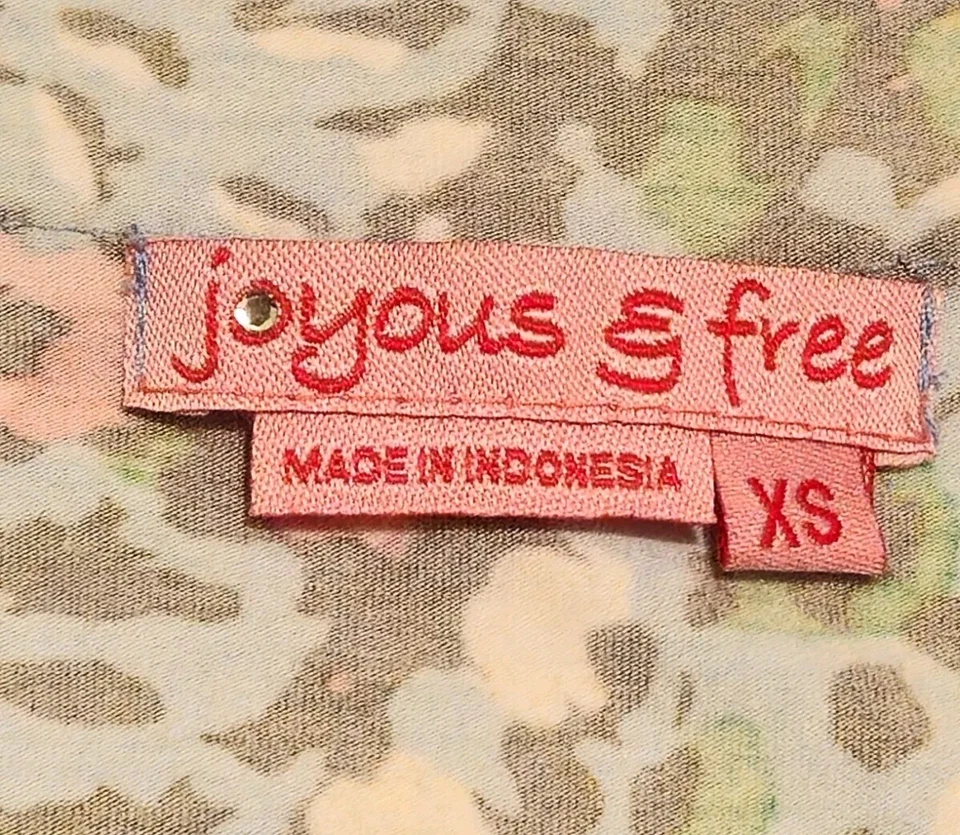 Joyous & Free XS Bohemian V-Neck Dress Vibrant Multicolor Pattern, Beaded - Image 4 of 4