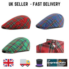 Fidra Adult/boys/girls Scottish Tartan Flat Caps,  4 colours Free fast post 🚚💨