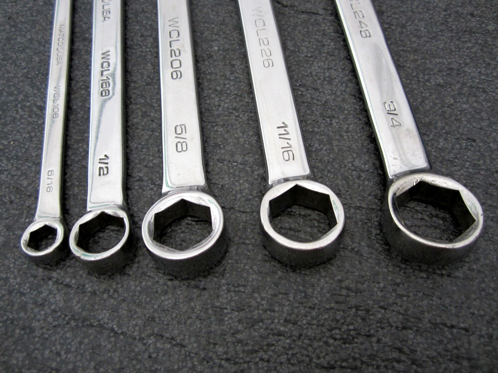 Vintage MATCO 5pc SAE 6pt Combination Wrench Set WCL Made in USA