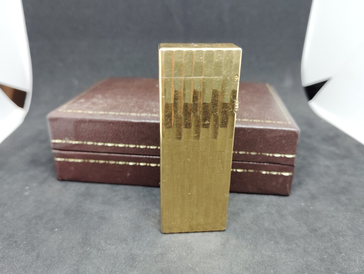 Vintage Dunhill Gas Lighter Gold Bamboo Handle Mirror Finish