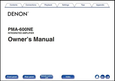 Denon PMA-600NE Integrated Amplifier Owner's Manual - Instructions