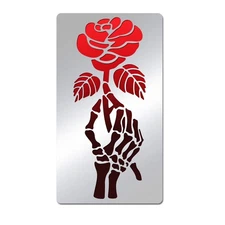 Stainless Steel Flower Stencil Templates, Reusable Rose and Skull Hand Painti...