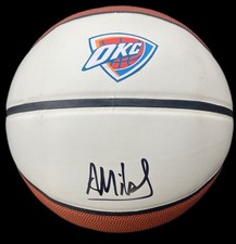 Ajay Mitchell Signed Autographed Oklahoma City Thunder Panel Basketball Psa/Dna 