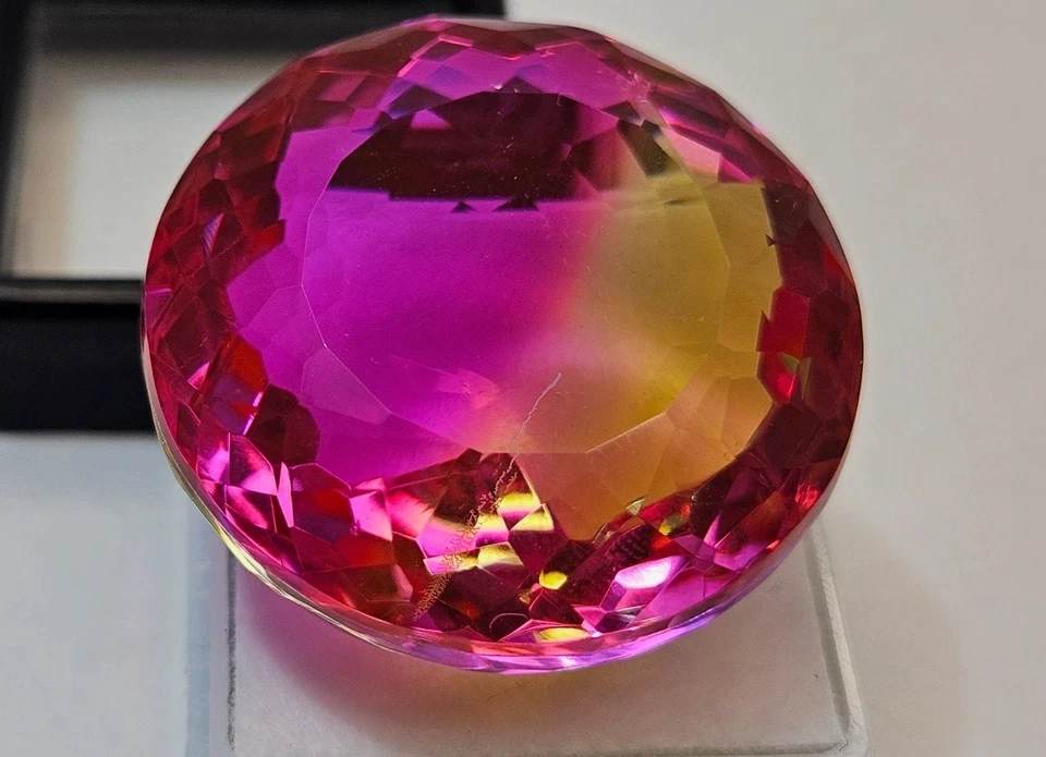 Bi-Color Tourmaline Round Cut 81-83 Ct Natural Loose For Pendant Making Gemstone - Image 3 of 4