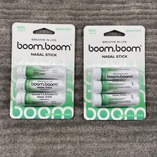 Boom Boom Nasal Stick Spearmint Lot Of Two 3 Packs Aromatherapy 100 Natural New Boom Boom Nasal Stick Spearmint Lot Of Two 3 Packs Aromatherapy 100 Natural New