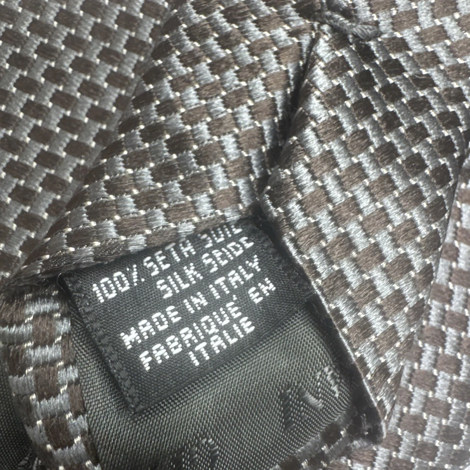 Corbata de seda con textura marrón Armani Collezioni hecha en Italia estilo dinero antiguo para hombre Foto 4 de 4