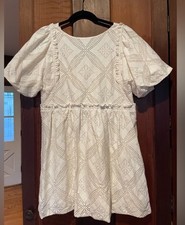 sezane white babydoll mini dress size 34 xs s