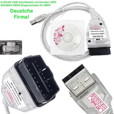 K+DCAN INTERFACE KOMPATIBEL FÜR BMW INPA RHEINGOLD NCS EXPERT WINKFP TOOL32