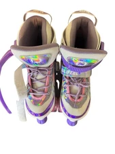Sulifeel Rainbow Adjustable Light Up Glitter Wheels Roller Skates Size Large Y