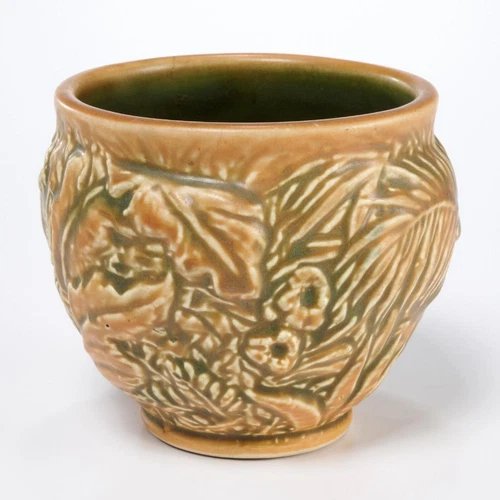 Antique Weller Pottery Art Nouveau Planter Jardiniere Marvo Palm Frond Vintage