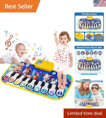 Interactive Toddler Piano Mat - 9 Keys, Animal Sounds & Record Function for Kids