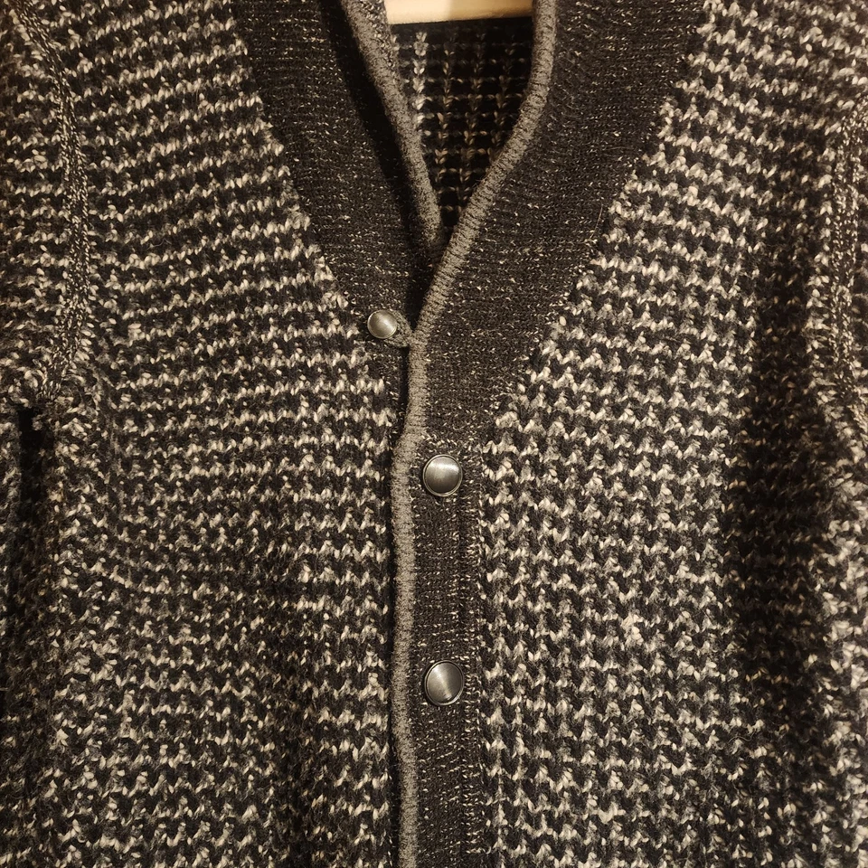 NEIMAN MARCUS RAG & BONE women's black/white wool/cotton button down cardigan M - Image 3 of 4