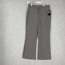Nine West Dress Pants Womens 4 Black Silver Metallic Kick Flare Stretch NWT
