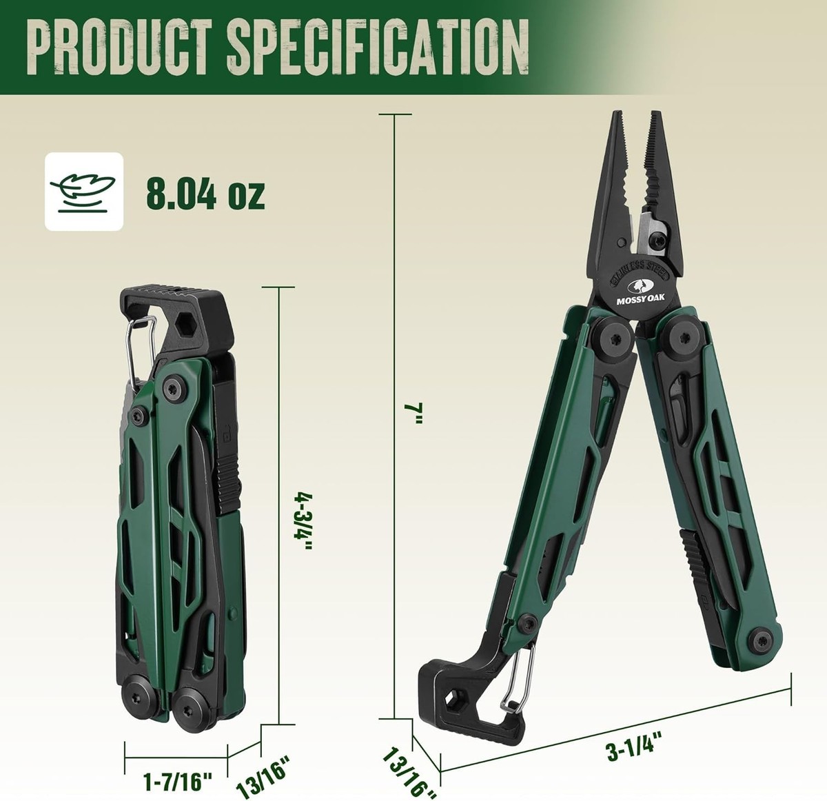 MOSSY OAK 27-in-1 Multitool Plier Multi Tool Pocket Knife