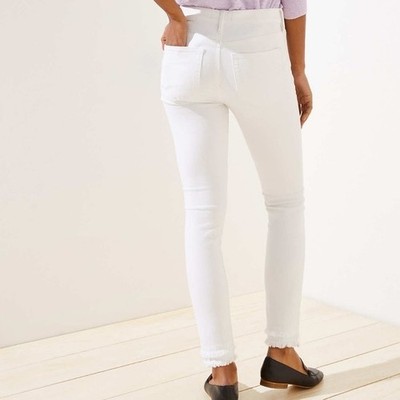 LOFT Modern Skinny Double Frayed Hem Ankle Cropped Jeans Size 8 EXCELLENT