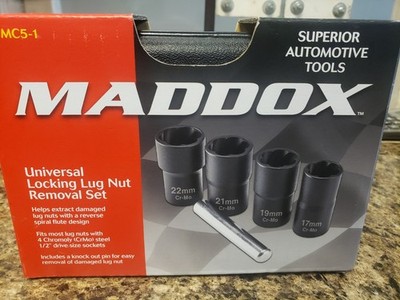 Maddox Universal Locking Lug Nut Removal Set MC5-1 #58535 New!