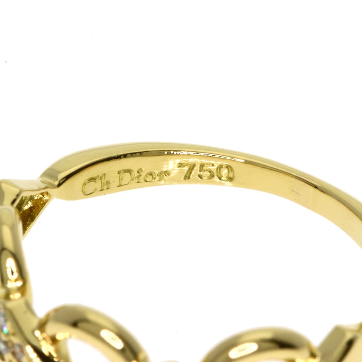 Dior Diamond Ring K18 Yellow Gold Ladies [Used] | eBay