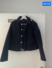 ZARA Damen Jacke XS Schwarz Leder Kurz Langar...