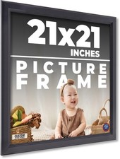 21x21 Frame Black Picture Frame Modern Photo Frame UV Acrylic, Acid Free no Mat