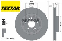 2X Bremsscheibe Textar 92281803 2 Bremsscheiben Vorderachse Vorne FüR Hyundai