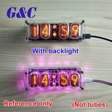 4-bit Glow Tube Clock Colorful DS3231 Nixie LED Backlight F/ IN-12A -12B