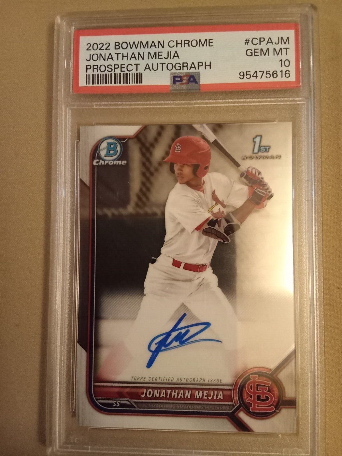 2022 Bowman Chrome Prospects Jonathan Mejia AUTOGRAPH #CPAJM Graded PSA 10 GEM