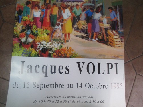 Affiche d'Exposition Jacques Volpi Galerie du Pharos de 1995 63 X 43 cm 23 - Picture 3 of 3