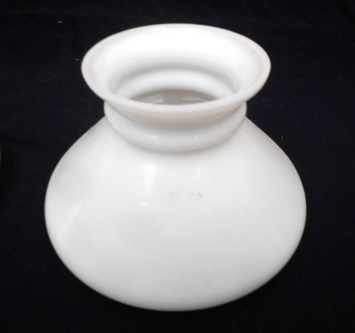 ANTIQUE PAIR MILK GLASS STUDENT LAMP CONE SHADES - Picture 3 of 7