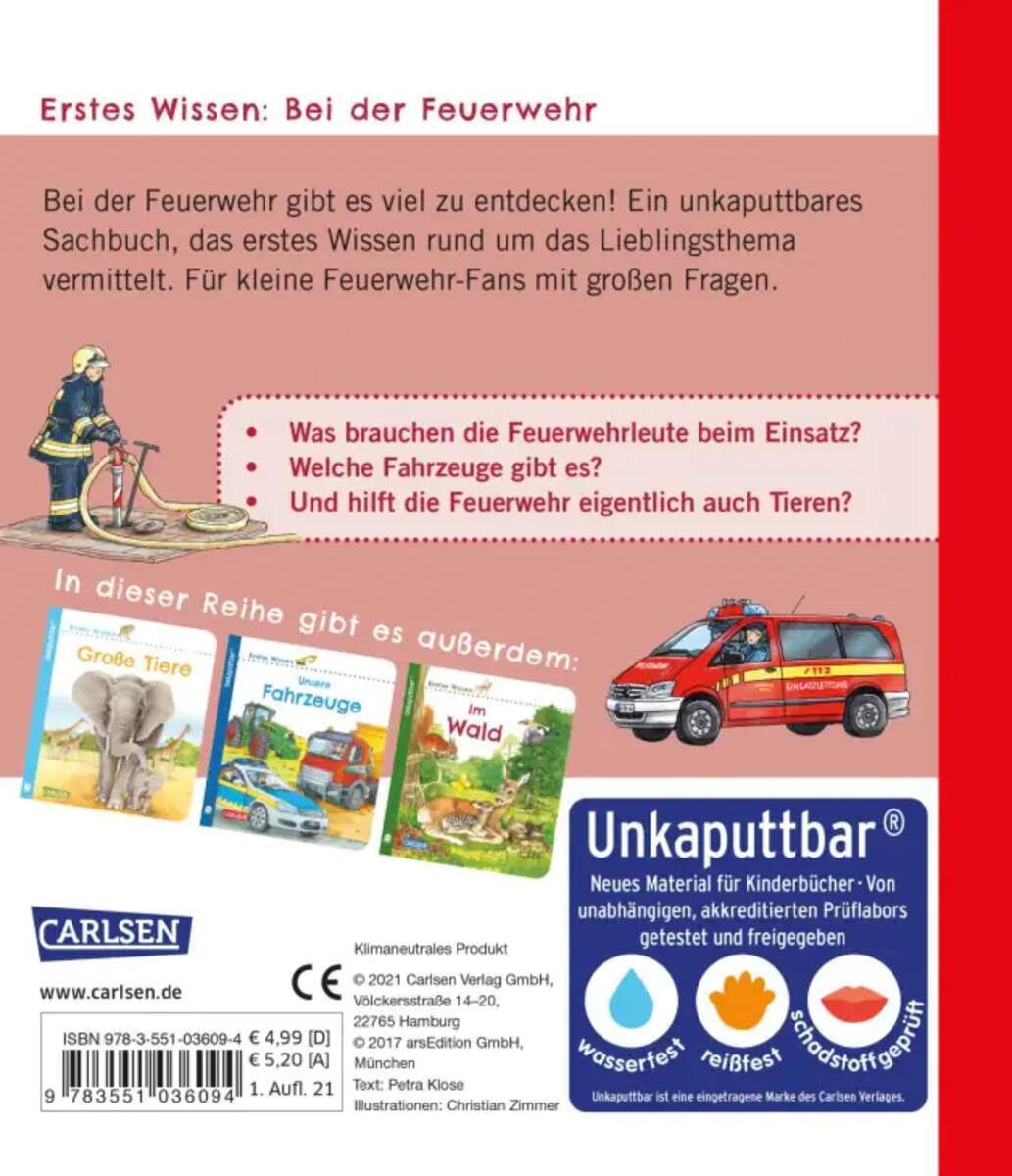 Thumbnail - Carlsen Verlag Unkaputtbar: Erstes Wissen: Bei Der Feuerwehr