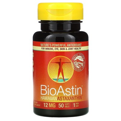 Nutrex Hawaii BioAstin Hawaiin Astaxanthin Softgel Dietary Supplement 12mg 50 ct