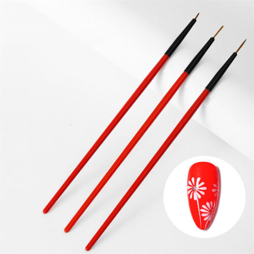 3Pcs Acrylic Nail Art Brush Nail Art Dotting Pen Drawing Painting Set 5/7/11 _cu - Picture 1 of 12