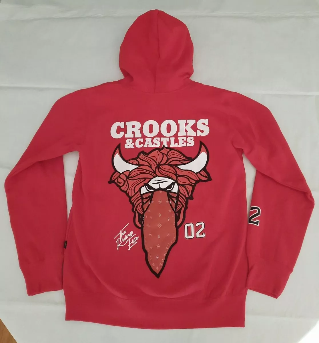 Crooks and castles red hoodie sale