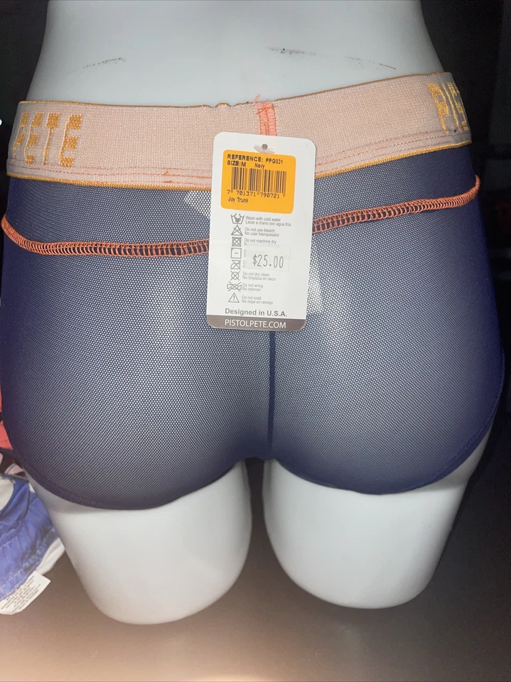 Calzoncillo/baúl Pistol Pete para hombre azul marino-melocotón mediano Foto 2 de 2