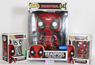 Funko Pop! Deadpool: Deadpool (10'') #543 Deadpool #111 White Deadpool #112
