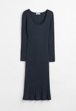 FINAL SALE- H&M Rib-knit Blue Dress - Size L