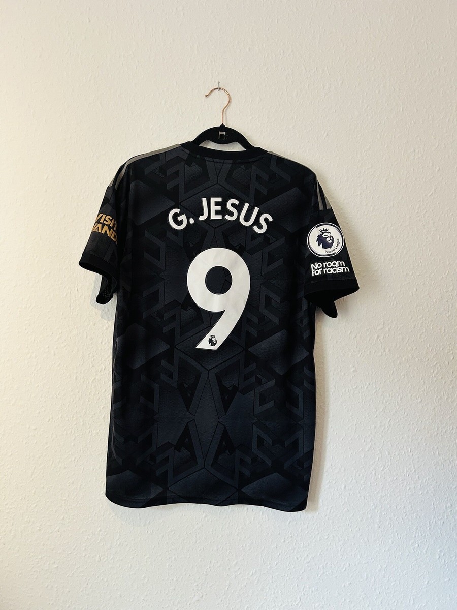 アーセナルFC 22/23 アウェイ Gabriel Jesus JESUS 9 Arsenal Football Shirt Away 22/23 Mens L Adidas Black