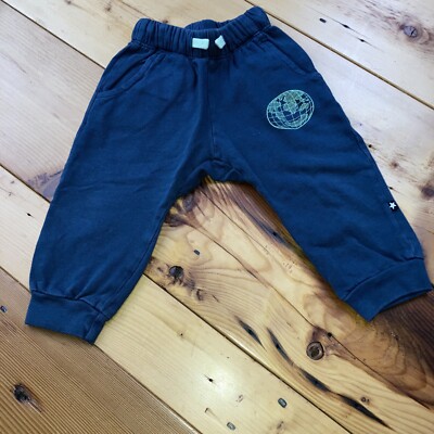 MOLO BABY PANTS SIMME 80 (12M) Organic Blue Planet Earth Pockets Drawstring