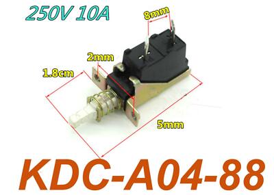 5Pcs KDC-A04-88 TUV  10A 250V AC SPST 2 Pins Push Button Power Switch 