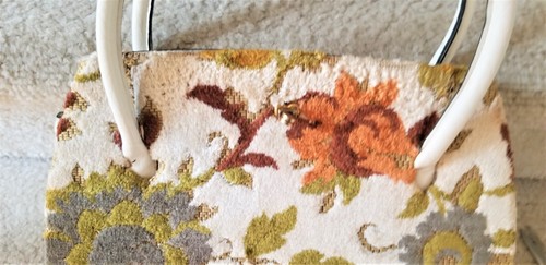 Stylecraft Miami Exclusive Design Tapestry Handbag Purse 50's 60's White - Picture 3 of 5