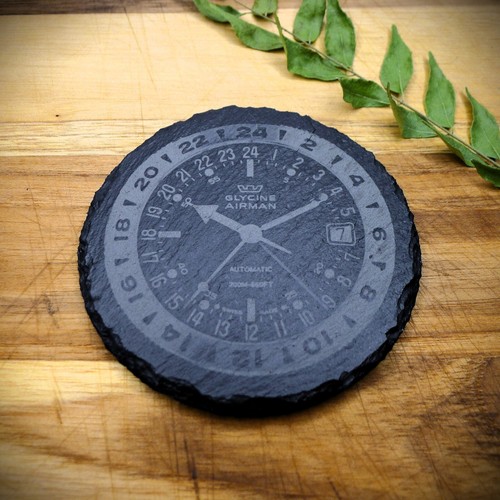 Glycine Airman 17 GMT Slate Coaster Brand New Hand Made Laser Engraved - Picture 7 of 8