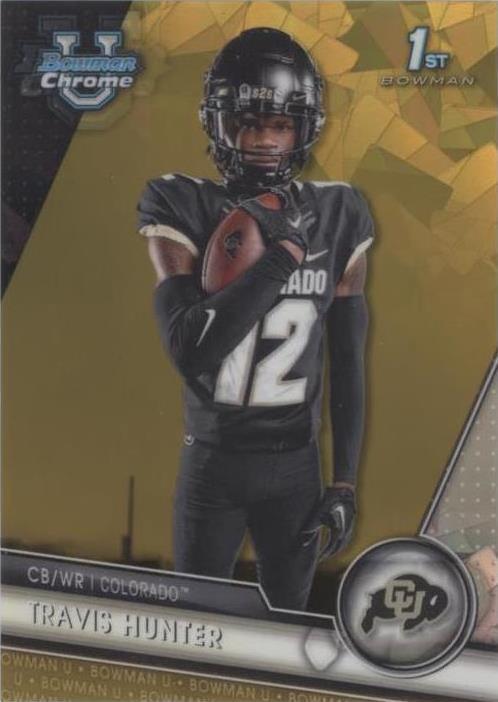 2023 Bowman University Chrome Sapphire Edition - Travis Hunter #36 Gold /50 (RC)
