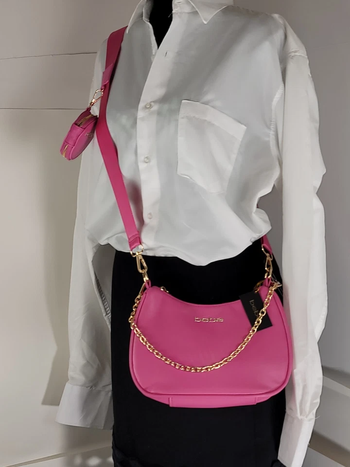 Bolso Bandolera Bebe Cadena Oro Rosa - Bolso de Hombro Cartera con Juego de Auriculares NUEVO Foto 3 de 4